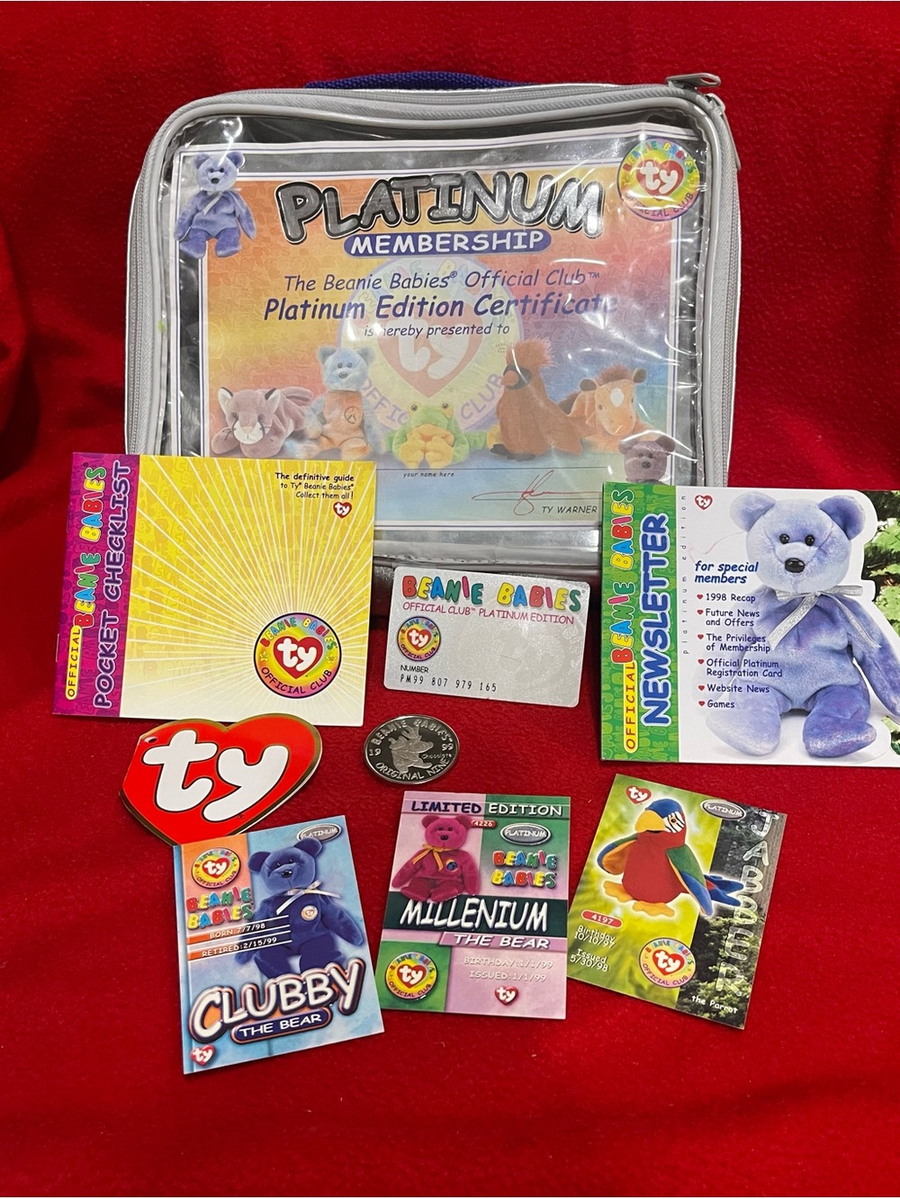 TY Beanie Babies Platinum Membership Collector Set - Silver